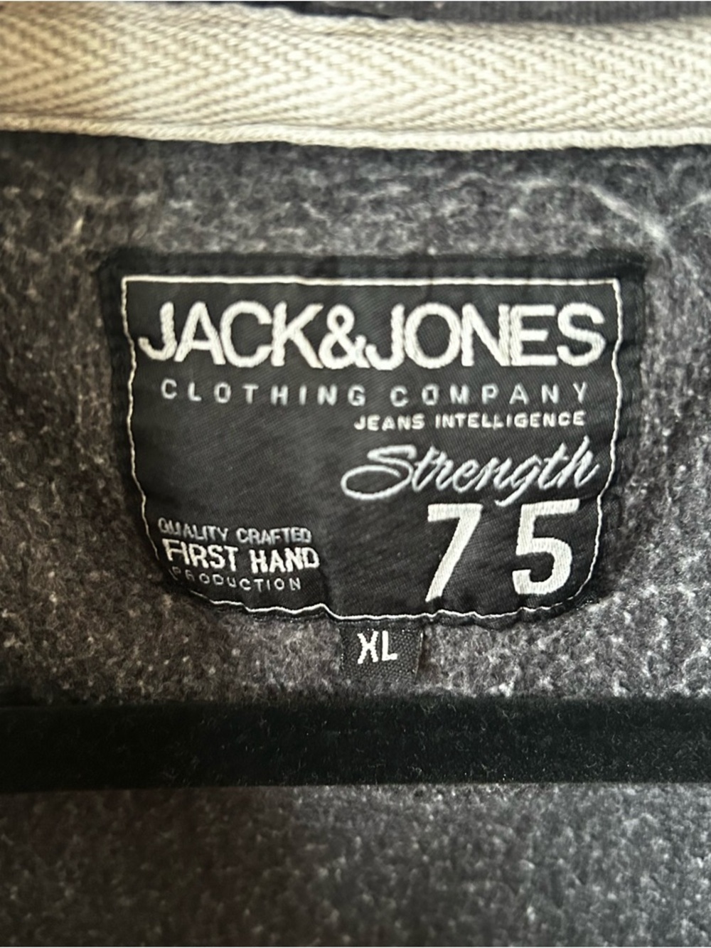 🟢 5 for $25 🟢 Jack & Jones Hoodie XL Charcoal Vintage Wash Y2K Minimal Streetwea - Picture 4 of 8